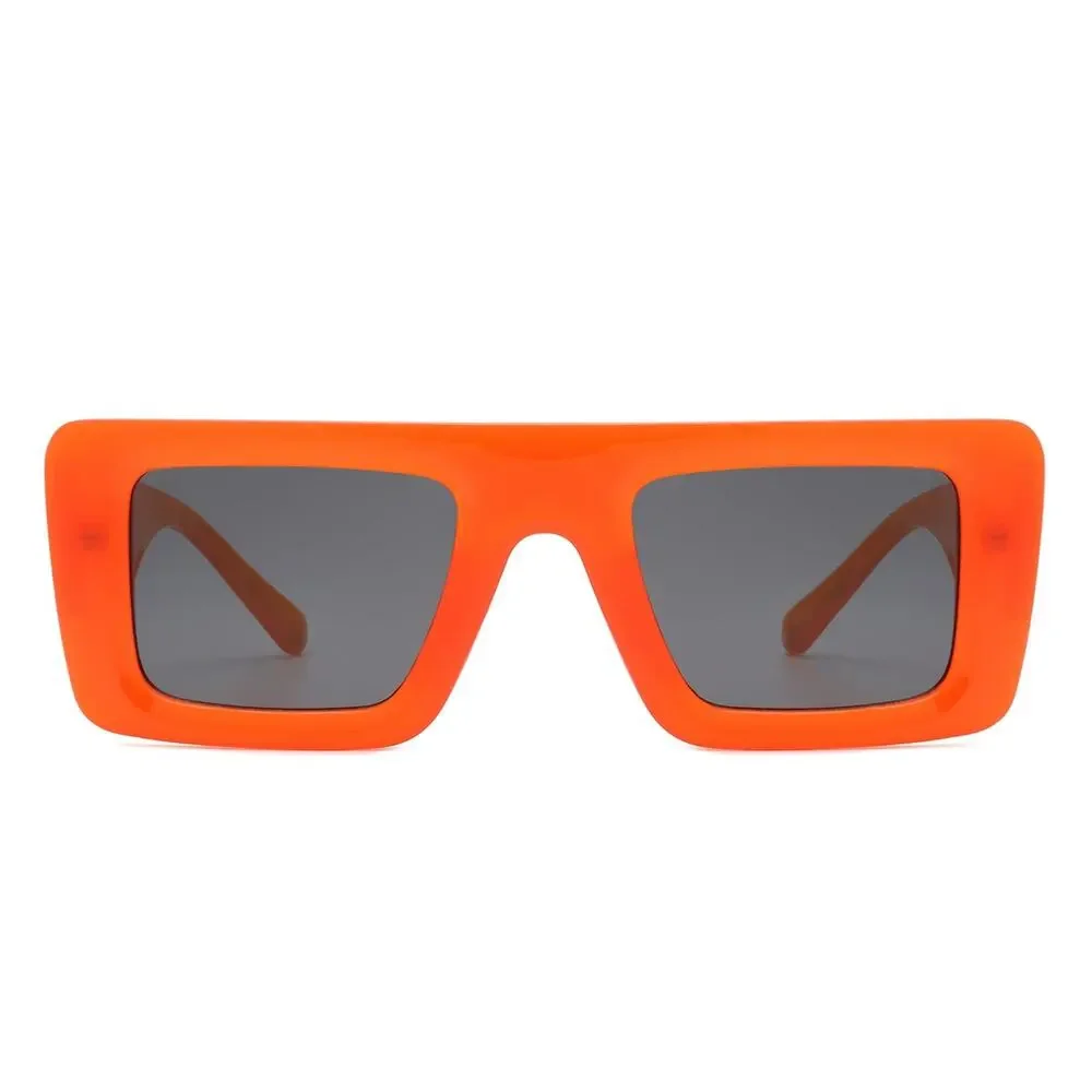 Luxury Orange & Gray Square Sunglasses Unisex Classy Exotic